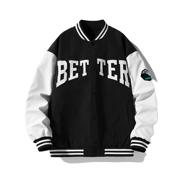 spring and autumn men's jacket crewneck women's short baseball clothes spliced hip hop street wear couple style coat fashion briti, Black;brown
spring and autumn men's jacket crewneck women's short baseball clothes spliced hip hop street wear couple style coat fashion briti, Black;brown