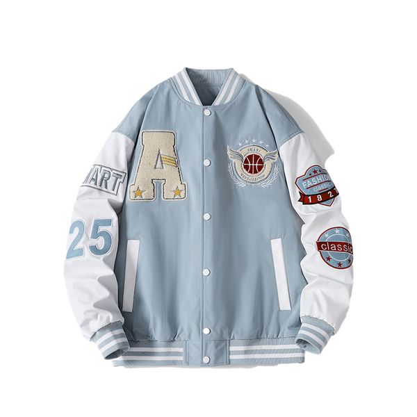 spring and autumn men's jacket crewneck women's short baseball clothes spliced hip hop street wear couple style coat fashion briti, Black;brown
spring and autumn men's jacket crewneck women's short baseball clothes spliced hip hop street wear couple style coat fashion briti, Black;brown