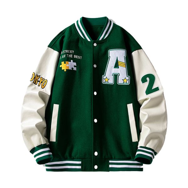 spring and autumn men's jacket crewneck women's short baseball clothes spliced hip hop street wear couple style coat fashion briti, Black;brown
spring and autumn men's jacket crewneck women's short baseball clothes spliced hip hop street wear couple style coat fashion briti, Black;brown
