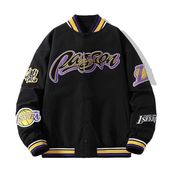 spring and autumn men's jacket crewneck women's short baseball clothes spliced hip hop street wear couple style coat fashion briti, Black;brown
spring and autumn men's jacket crewneck women's short baseball clothes spliced hip hop street wear couple style coat fashion briti, Black;brown