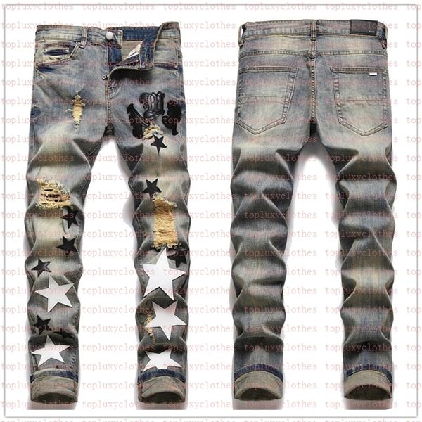 men's jeans european jean broken hombre letter star designers men embroidery patchwork ripped for trend brand motorcycle pant fashion s, Blue
men's jeans european jean broken hombre letter star designers men embroidery patchwork ripped for trend brand motorcycle pant fashion s, Blue