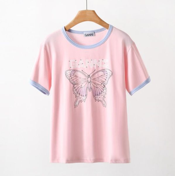 23ss gannis new womens t shirts letter laminated print butterfly short sleeve high street loose oversize casual t-shirt 100% pure cotton fo, White
23ss gannis new womens t shirts letter laminated print butterfly short sleeve high street loose oversize casual t-shirt 100% pure cotton fo, White