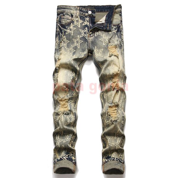 mens designer jeans fashion european america style jean hombre letter star embroidery pants patchwork ripped for motorcycle pant skinny 3 pd, Blue
mens designer jeans fashion european america style jean hombre letter star embroidery pants patchwork ripped for motorcycle pant skinny 3 pd, Blue