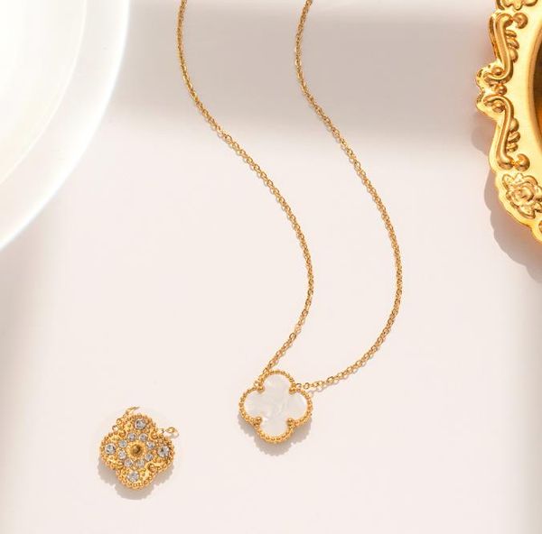 18k gold plated necklaces luxury designer necklace flowers four-leaf clover cleef fashional pendant christmas wedding party jewelry, Silver
18k gold plated necklaces luxury designer necklace flowers four-leaf clover cleef fashional pendant christmas wedding party jewelry, Silver