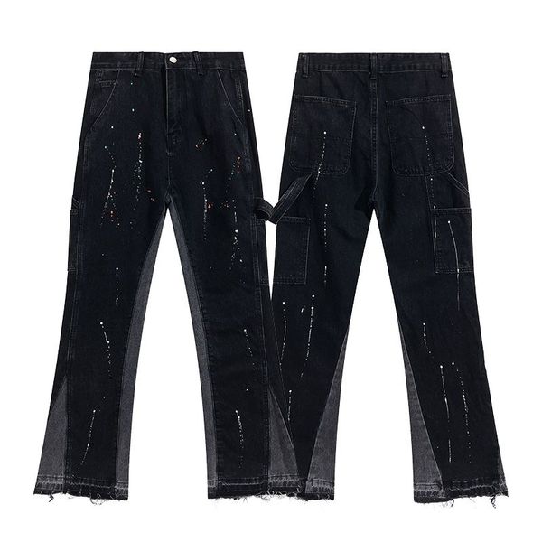 mens women fashion designer galleryes new splicing jeans ripped denim pants hip hop trousers micro horn hand painted ink splashing, Blue
mens women fashion designer galleryes new splicing jeans ripped denim pants hip hop trousers micro horn hand painted ink splashing, Blue