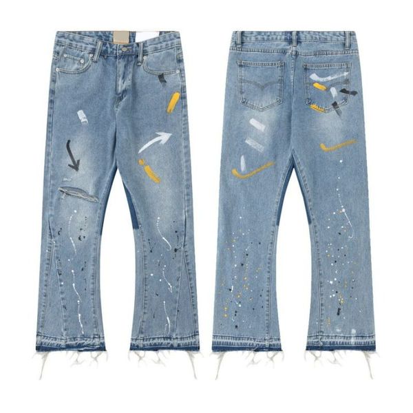 mens women fashion designer galleryes new arrivals splicing jeans ripped pants hip hop trousers micro horn hand painted ink splashing, Blue
mens women fashion designer galleryes new arrivals splicing jeans ripped pants hip hop trousers micro horn hand painted ink splashing, Blue