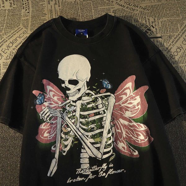 stussys 100% cotton american street skull butterfly short sleeve t-shirt for men and women 2023 loose european and american fashion brand ha, White;black
stussys 100% cotton american street skull butterfly short sleeve t-shirt for men and women 2023 loose european and american fashion brand ha, White;black
