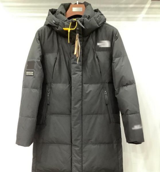 long down jacket men's casual fashion north over-the-knee embroidered brand thick white duck rjcv, Black
long down jacket men's casual fashion north over-the-knee embroidered brand thick white duck rjcv, Black