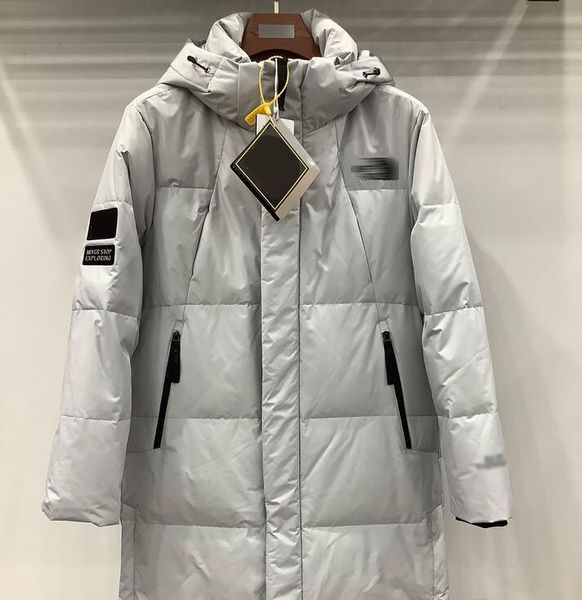 long down jacket men's casual fashion north over-the-knee embroidered brand thick white duck xkr9, Black
long down jacket men's casual fashion north over-the-knee embroidered brand thick white duck xkr9, Black