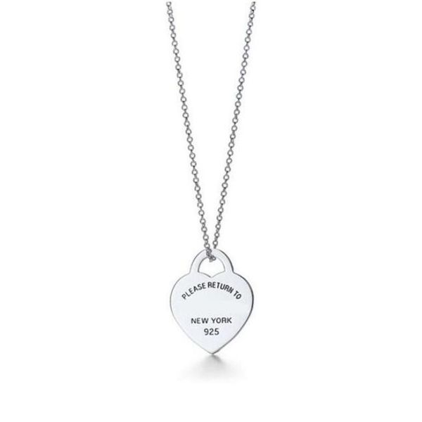 

pendant neckalce design luixury brand heart love necklaces women stainless steel jewelry accessories zircon green pink jewelrys party holida, Silver