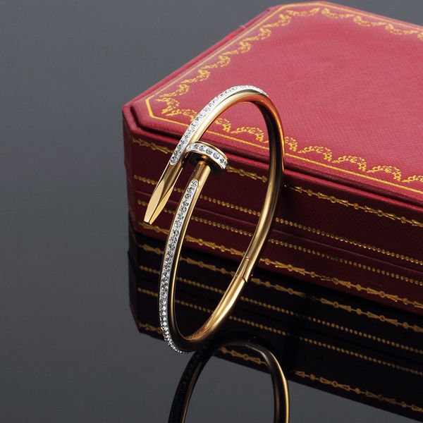 designer bracelet carti classic bangles gold silver nail bracelet steel cuff bangle diamond bracelets womens mens love jewelry gift with box, Black
designer bracelet carti classic bangles gold silver nail bracelet steel cuff bangle diamond bracelets womens mens love jewelry gift with box, Black