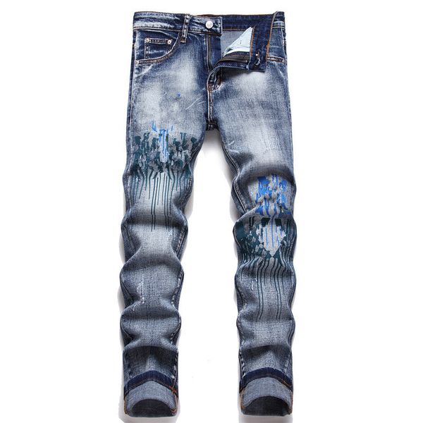 jeans men's designer pants white black rock revival motorcycle perforated embroidered hip hop letter o8sc, Blue
jeans men's designer pants white black rock revival motorcycle perforated embroidered hip hop letter o8sc, Blue