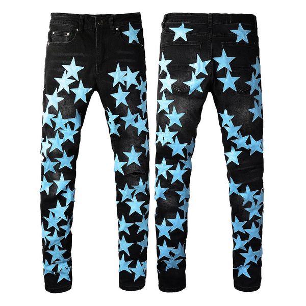 mens jeans for guys rip slim fit skinny man pants orange star patches wearing biker denim stretch cult motorcycle trendy long straight hip h, Blue
mens jeans for guys rip slim fit skinny man pants orange star patches wearing biker denim stretch cult motorcycle trendy long straight hip h, Blue