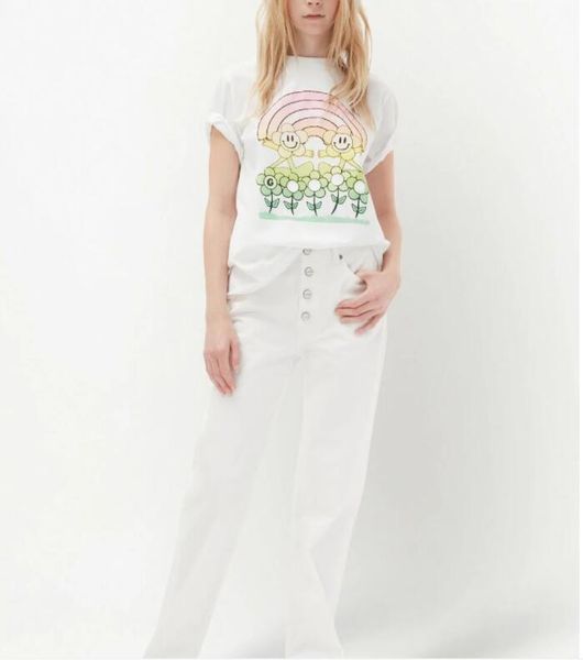 23ss new ganni women quality t shirt beach tees versatile smiling face print round neck casual loose pullover short sleeve t-shirt clothing, White
23ss new ganni women quality t shirt beach tees versatile smiling face print round neck casual loose pullover short sleeve t-shirt clothing, White