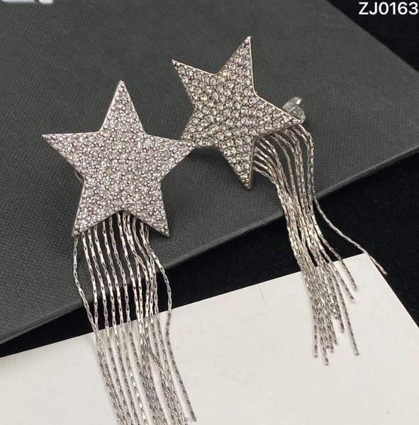 exaggerated big diamond star earrings dangle earring have stamp brand tassel drop stud clip women's party wedding luxurious jewelry ear, Silver
exaggerated big diamond star earrings dangle earring have stamp brand tassel drop stud clip women's party wedding luxurious jewelry ear, Silver
