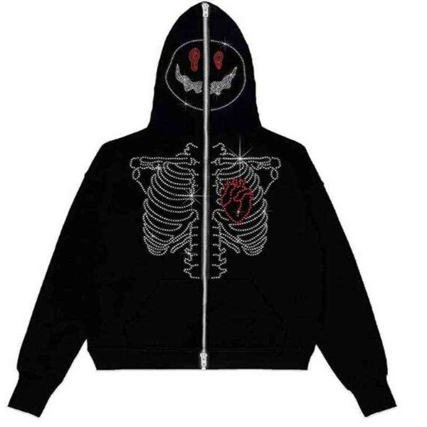y2k full zip up hoodie men's hoodies skeleton men autumn winter sweatshirt hip hopoversized gothic rhinestones web jacket dqf4, Black
y2k full zip up hoodie men's hoodies skeleton men autumn winter sweatshirt hip hopoversized gothic rhinestones web jacket dqf4, Black