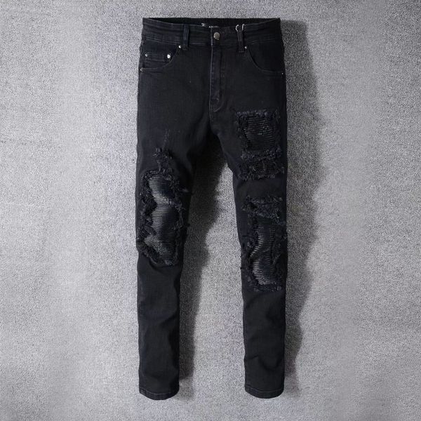 classic printed embroidery designer mens jeans motorcycle hole luxury denim men's fashion street wear men pants bcq7 qt90, Blue
classic printed embroidery designer mens jeans motorcycle hole luxury denim men's fashion street wear men pants bcq7 qt90, Blue