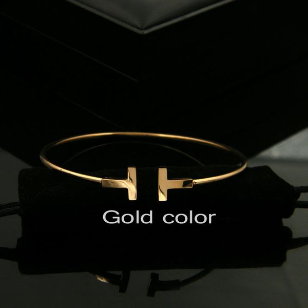 pulsera mujer new luxury quality fashion women jewelry stainless steel open cuff double t bangle bracelet gold silver rose hi241s1959 111bk, Black
pulsera mujer new luxury quality fashion women jewelry stainless steel open cuff double t bangle bracelet gold silver rose hi241s1959 111bk, Black