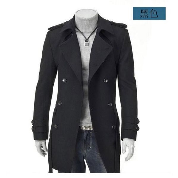 wholesale- long trench coat men overcoat winter jacket 2017 windbreaker woolen solid black wool english style costume 1vpw, Tan;black
wholesale- long trench coat men overcoat winter jacket 2017 windbreaker woolen solid black wool english style costume 1vpw, Tan;black