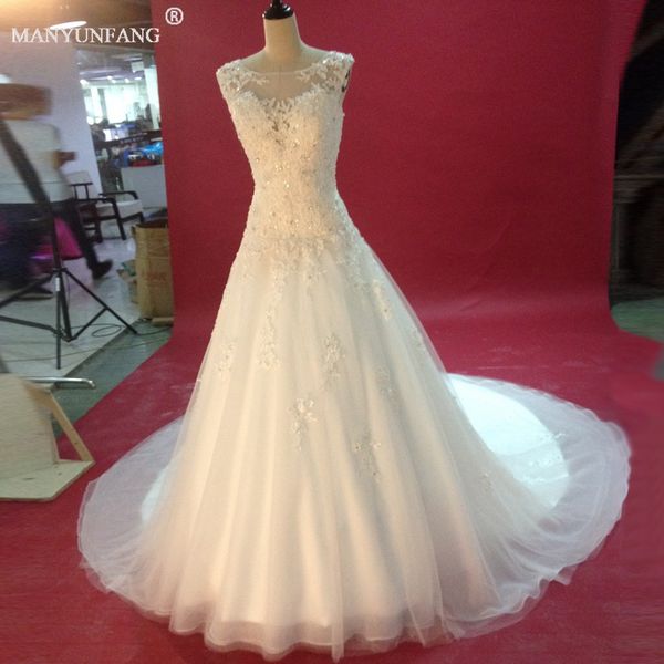 2020 sheer neck wedding gowns illusion lace a line bridal gowns satin illusion tulle applique backless court train wedding dresses, White
2020 sheer neck wedding gowns illusion lace a line bridal gowns satin illusion tulle applique backless court train wedding dresses, White