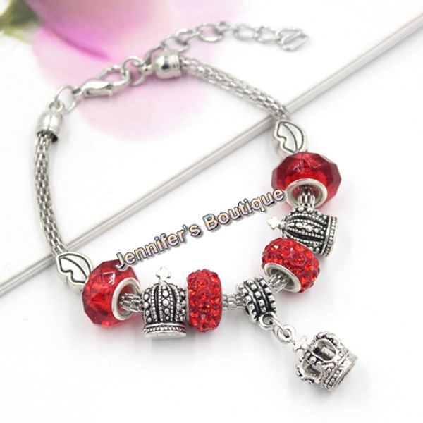 new arrival red pave disco crystal beaded bracelet crown charms european style 3d crown charm bracelets fashion jewelry manufacturer, Golden;silver
new arrival red pave disco crystal beaded bracelet crown charms european style 3d crown charm bracelets fashion jewelry manufacturer, Golden;silver