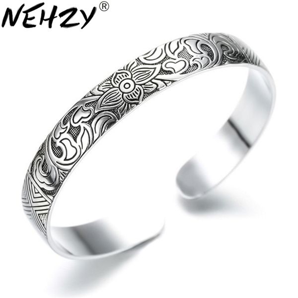 wholesale- lotus thai silver brand bracelet retro silver leaf black bracelet men women new jewelry fashion retro high-quality bangles
wholesale- lotus thai silver brand bracelet retro silver leaf black bracelet men women new jewelry fashion retro high-quality bangles
