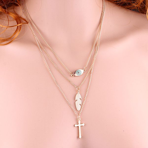 new arrive latest layered necklace fashion women punk feather long dreamcatcher necklaces evil eye pendant jewelry leaf necklace for girls, Silver
new arrive latest layered necklace fashion women punk feather long dreamcatcher necklaces evil eye pendant jewelry leaf necklace for girls, Silver