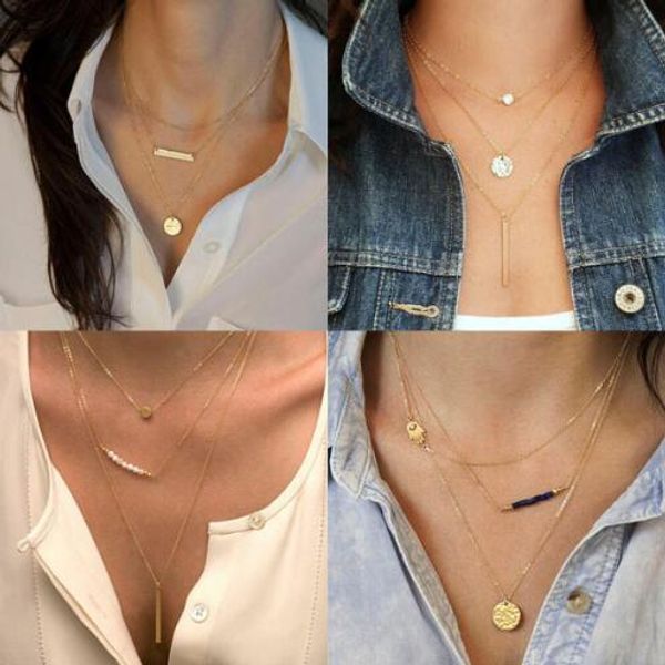 choker collar necklaces fashion style pearl pendant multi layer statement necklace gold chunky chain 4 designs women jewelry christmas gift, Golden;silver
choker collar necklaces fashion style pearl pendant multi layer statement necklace gold chunky chain 4 designs women jewelry christmas gift, Golden;silver
