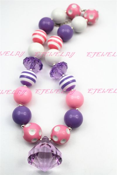 xmas gifts necklace pink&purple water drop purple beads chunky necklaces for girls and kids cb273, Silver
xmas gifts necklace pink&purple water drop purple beads chunky necklaces for girls and kids cb273, Silver