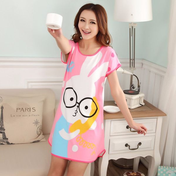 wholesale- sleepwear women short sleeve loose shirt women's night cute cartoon nightgown summer dress, Black;red
wholesale- sleepwear women short sleeve loose shirt women's night cute cartoon nightgown summer dress, Black;red