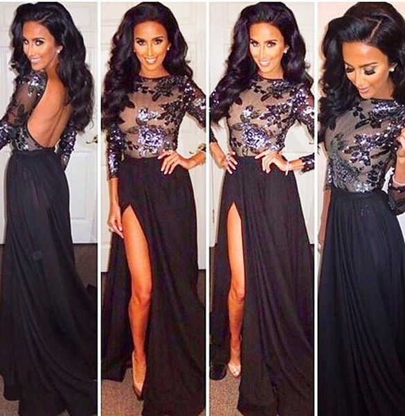 custom made sequined long formal evening dresses bateau cap sleeve high slit black chiffon elegant evening prom gowns vesridos de festa chic, Black;red
custom made sequined long formal evening dresses bateau cap sleeve high slit black chiffon elegant evening prom gowns vesridos de festa chic, Black;red
