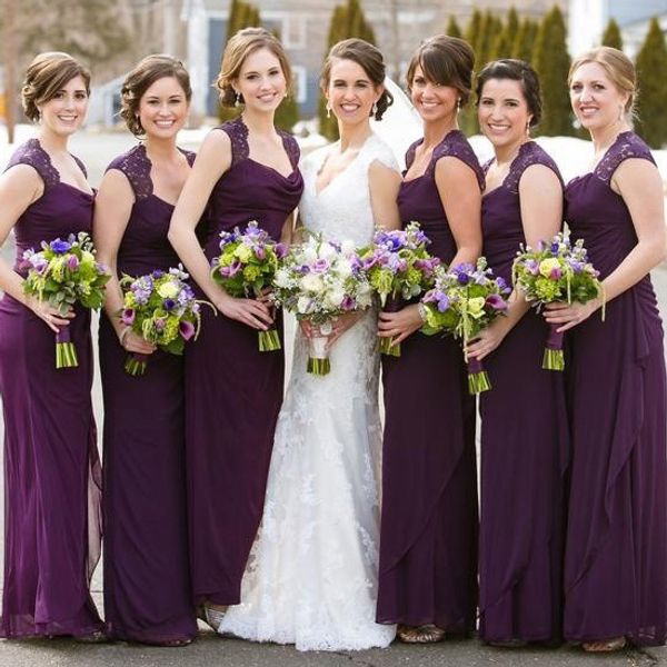 2017 elegant eggplant purple chiffon bridesmaid dresses long scoop lace shoulder sheath maid of honor wedding guest gown custom en11086, White;pink
2017 elegant eggplant purple chiffon bridesmaid dresses long scoop lace shoulder sheath maid of honor wedding guest gown custom en11086, White;pink