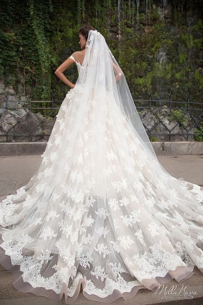 2020 new real image milla nova wedding dresses lace applique vintage bridal dress sweep train plus size a line wedding gowns 245, White
2020 new real image milla nova wedding dresses lace applique vintage bridal dress sweep train plus size a line wedding gowns 245, White