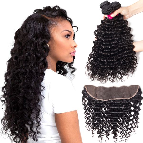 brazilian deep wave 3 bundldes with ear to ear lace 360 lace frontal closure 100% unprocessed brazilian peruvian malaysian indian deep wave, Black;brown 
brazilian deep wave 3 bundldes with ear to ear lace 360 lace frontal closure 100% unprocessed brazilian peruvian malaysian indian deep wave, Black;brown