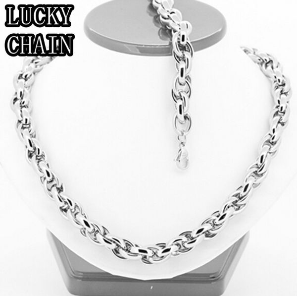 24''+9'' luckly jewlery set 9mm wide silver polished twist rope chain necklace & bracelet 316l stainless steel for men x
24''+9'' luckly jewlery set 9mm wide silver polished twist rope chain necklace & bracelet 316l stainless steel for men x
