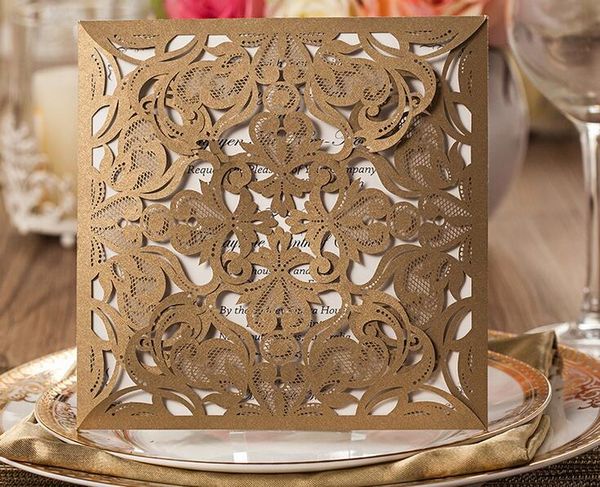 laser cut wedding invitations gold paper printing invitation card for birthday flowers wedding cards party supply elegant, Black
laser cut wedding invitations gold paper printing invitation card for birthday flowers wedding cards party supply elegant, Black