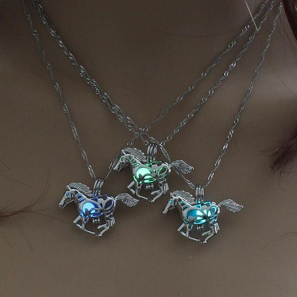 new smart running horse diy locket cage glowing in the dark animal pendant necklace, Silver
new smart running horse diy locket cage glowing in the dark animal pendant necklace, Silver