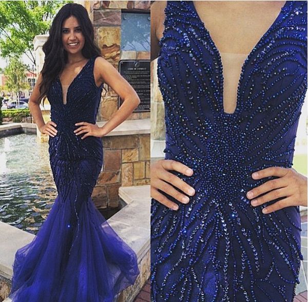 deep v neck royal blue beading prom dresses evening dresses 2021 tulle new bridal party celebrity dresses, Black;red
deep v neck royal blue beading prom dresses evening dresses 2021 tulle new bridal party celebrity dresses, Black;red