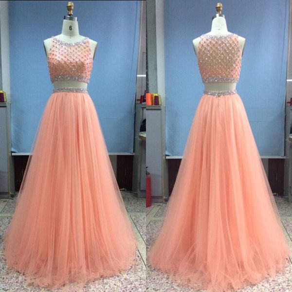 stunning two pieces prom dress a line crew neck sleeveless fashion peach tulle evening party gowns a line formal pageant wear, Black
stunning two pieces prom dress a line crew neck sleeveless fashion peach tulle evening party gowns a line formal pageant wear, Black