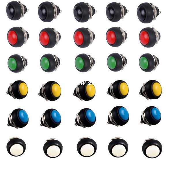 100% Brand NEW 30pcs Black Red Green Yellow White Blue12mm Waterproof Momentary Push button Switch Sales
100% Brand NEW 30pcs Black Red Green Yellow White Blue12mm Waterproof Momentary Push button Switch Sales