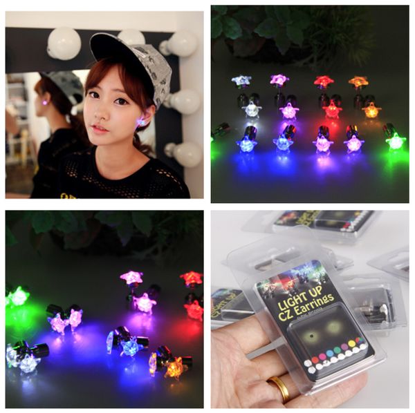 one pairlight up led stainless steel earrings studs glow earrings dance party accessories for xmas new year crown star flower round 4 styles, Golden;silver
one pairlight up led stainless steel earrings studs glow earrings dance party accessories for xmas new year crown star flower round 4 styles, Golden;silver