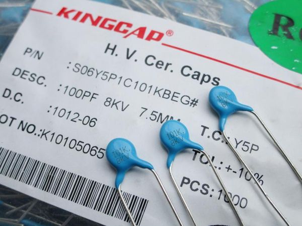 new authentic high-voltage ceramic capacitors 8kv101 0.0001uf 8000v 100pf feet away from 7.5mm
new authentic high-voltage ceramic capacitors 8kv101 0.0001uf 8000v 100pf feet away from 7.5mm