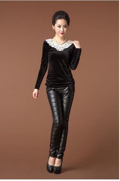 women winter han edition authentic new show thin is still tight velvet thickening warm splicing stretch leather pants. s - 3xl, Black;white
women winter han edition authentic new show thin is still tight velvet thickening warm splicing stretch leather pants. s - 3xl, Black;white