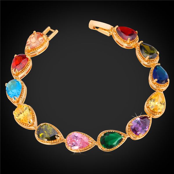 women's teardrop cubic zirconia jewelry gift for girls platinum/18k gold plated colorful gemstone tennis bracelet, Golden;silver
women's teardrop cubic zirconia jewelry gift for girls platinum/18k gold plated colorful gemstone tennis bracelet, Golden;silver
