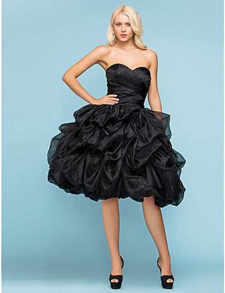 2016 new fashion elegant ball gown black knee-length pick-ups sweetheart organza modern wedding dresses 224, White
2016 new fashion elegant ball gown black knee-length pick-ups sweetheart organza modern wedding dresses 224, White