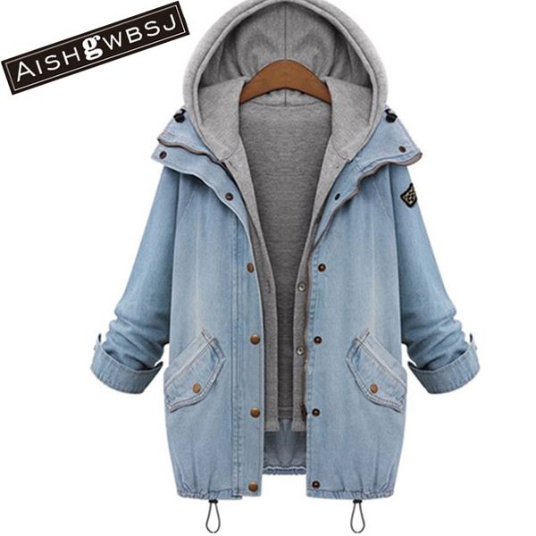 wholesale- aishgwbsj 2017 autumn women denim jacket large size 2 pieces set detachable autumn overcoat loose causal jeans coat m~6xl pl043, Black;brown
wholesale- aishgwbsj 2017 autumn women denim jacket large size 2 pieces set detachable autumn overcoat loose causal jeans coat m~6xl pl043, Black;brown