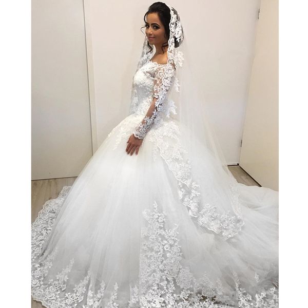 new lace ball gown wedding dresses long sleeve bateau neck off shoulder vestido de noiva appliques lace bridal gowns, White
new lace ball gown wedding dresses long sleeve bateau neck off shoulder vestido de noiva appliques lace bridal gowns, White