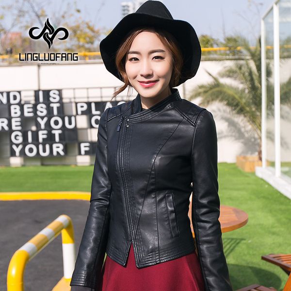 wholesale-new women's pu washed leather jacket motorcycle leather clothing, Black
wholesale-new women's pu washed leather jacket motorcycle leather clothing, Black