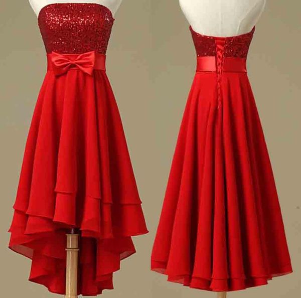 sequined chiffon high low evening dresses lace up 2018 prom dresses new red party dresses elegant, Black;red
sequined chiffon high low evening dresses lace up 2018 prom dresses new red party dresses elegant, Black;red