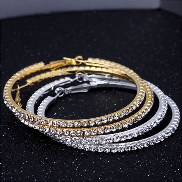 wholesale- gold/silver 70mm single row crystal rhinestone hoop earrings ing, Golden;silver
wholesale- gold/silver 70mm single row crystal rhinestone hoop earrings ing, Golden;silver